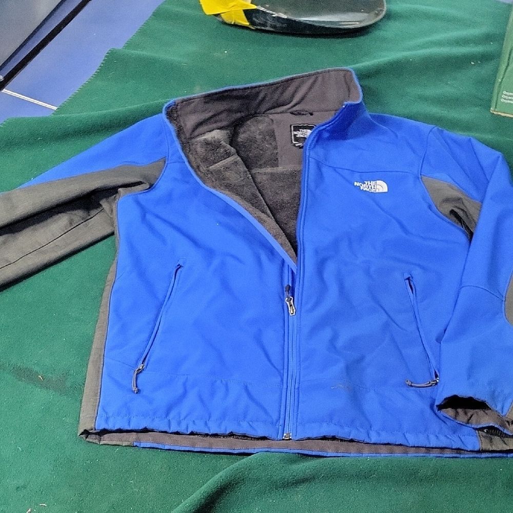 The North Face Vibrant Blue and Charcoal Jacket